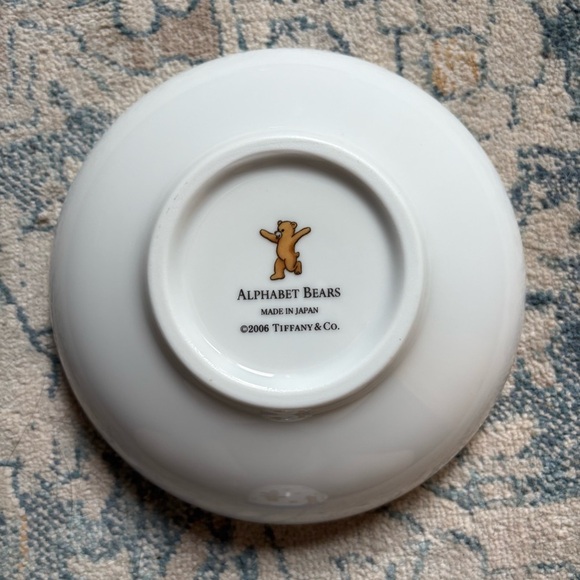 Tiffany & Co. Alphabet Bears 3 piece Dining Set Plate Bowl Cup Baby Gift China - Picture 6 of 8